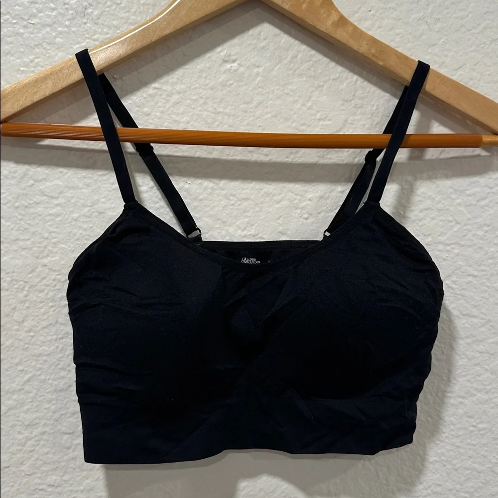 Gilligan OMalley Bralette‎ Bra Sz Medium Black Wireless Lined  Pullover Seamless